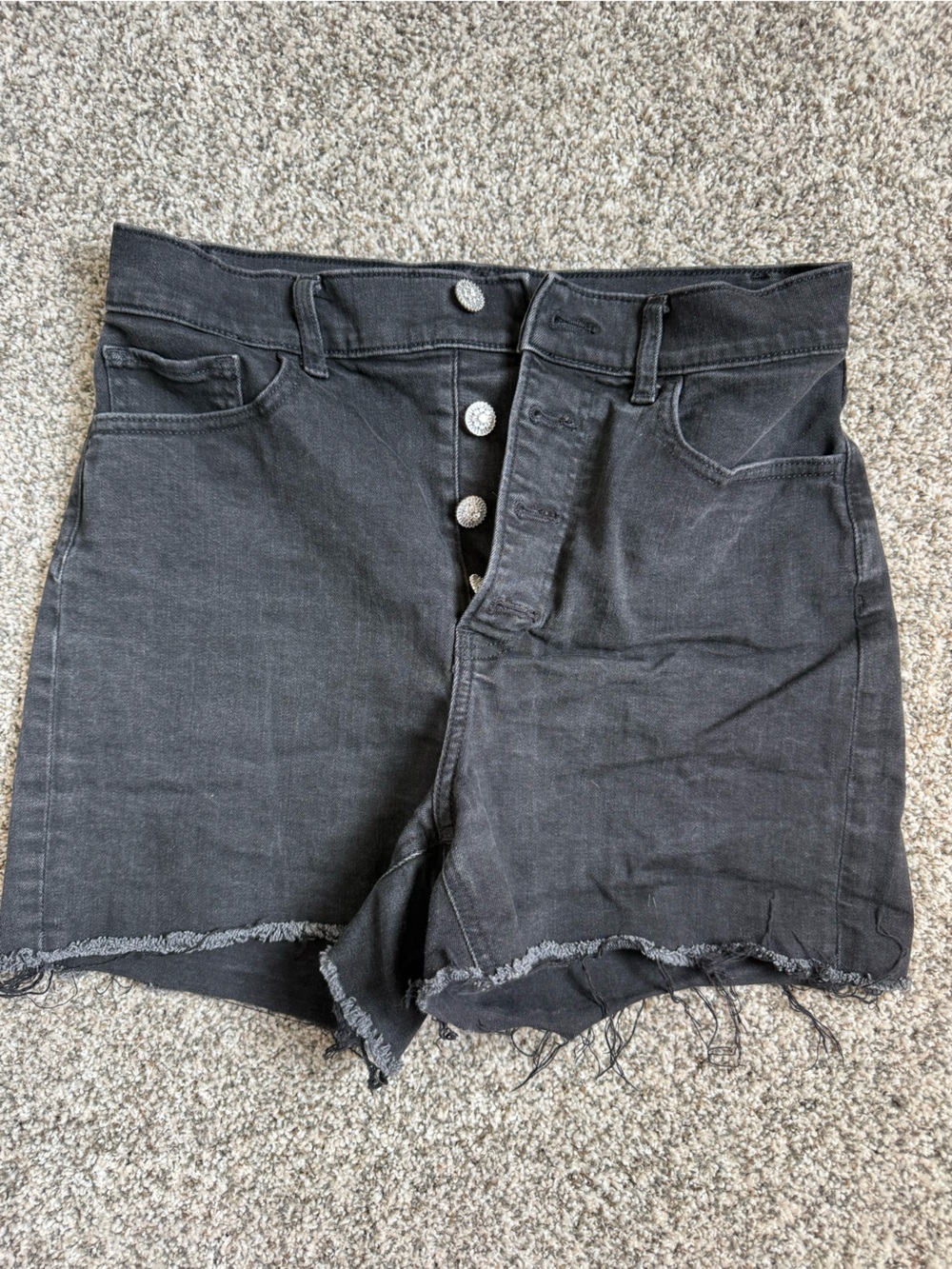 Express High-Rise Black Denim Shorts